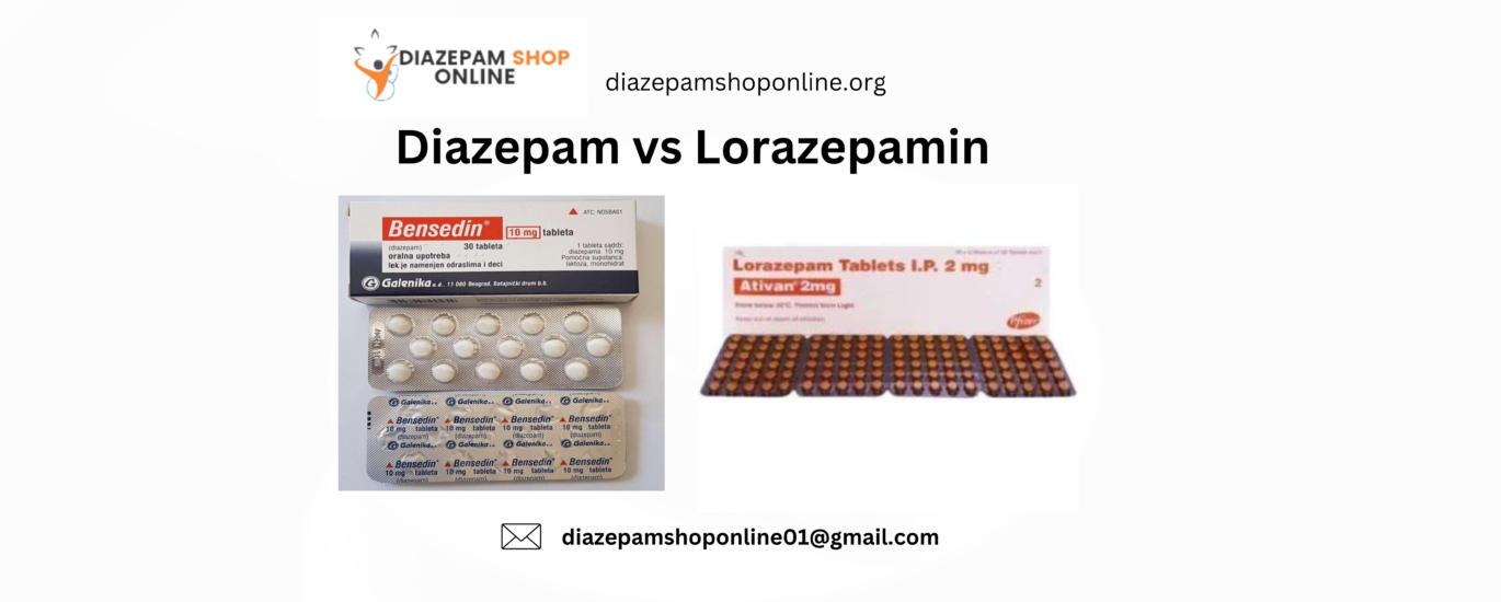 Diazepam and Lorazepam pills side by side, illustrating a comparison