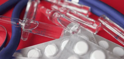 A close-up image of prescription medication tablets.